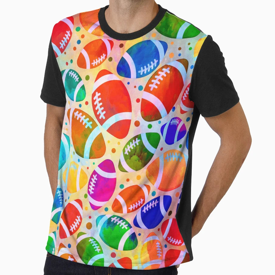 American Football Colorful Pattern T-Shirt - Minimalist Print Men Women - T-Shirt, Sweatshirt, Hoodie