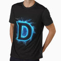 Blue Neon Letter D T-Shirt - Streetwear Style Men Women - T-Shirt, Sweatshirt, Hoodie