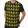 Cartoon Lightning Bolts Yellow Black T-Shirt - Novelty Apparel Men Women - T-Shirt, Sweatshirt, Hoodie