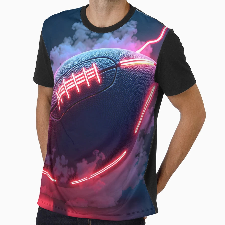 American Football Neon Art T-Shirt - Trendy Graphic for Adults - T-Shirt, Sweatshirt, Hoodie