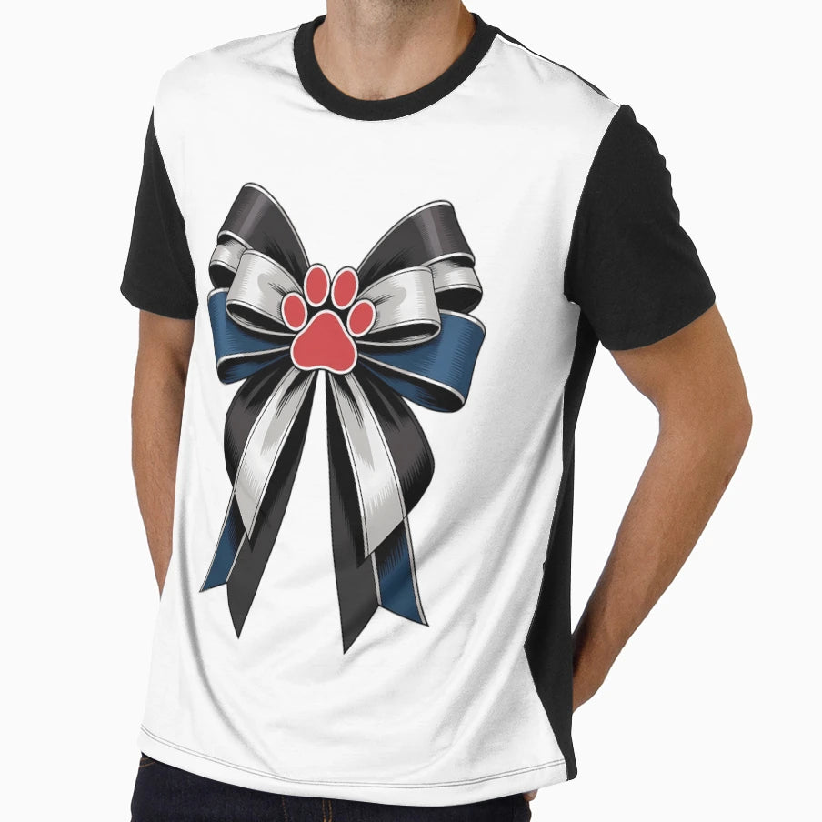 Coquette Bow Puppy Pride Flag Mom T-Shirt - Custom Art Print for Adults - T-Shirt, Sweatshirt, Hoodie