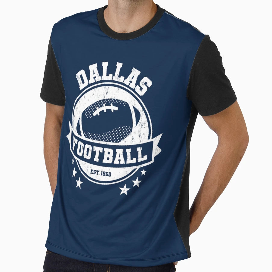 Dallas Football Team League Sports T-Shirt - Custom Art Print Unisex - T-Shirt, Sweatshirt, Hoodie