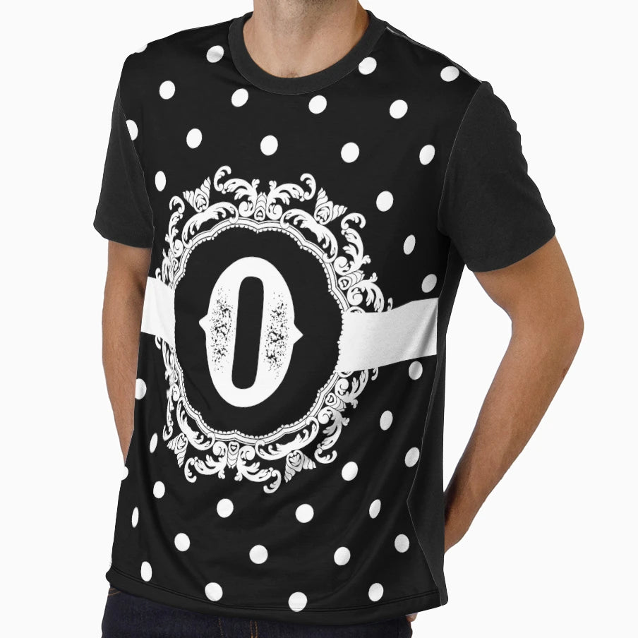 Black Monogram Letter O T-Shirt - Trendy Graphic Men Women - T-Shirt, Sweatshirt, Hoodie