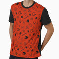 Football Theme Fan Pattern Black Red Version T-Shirt - Graphic Print Unisex - T-Shirt, Sweatshirt, Hoodie