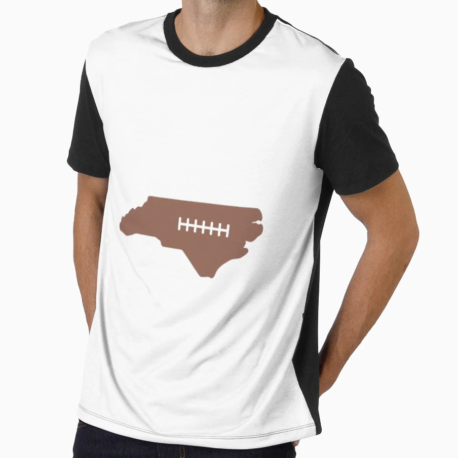 North Carolina State Outline Football T-Shirt - Unique Graphic Men Women - T-Shirt, Sweatshirt, Hoodie