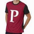 Letter P Maroon T-Shirt - Minimalist Print for Adults - T-Shirt, Sweatshirt, Hoodie