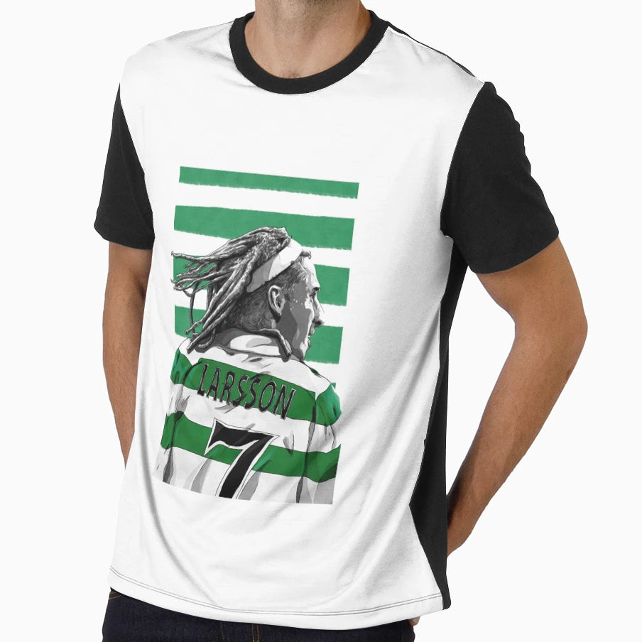 Henrik Larsson Celtic Spl Football Artwork T-Shirt - Graphic Print Unisex - T-Shirt, Sweatshirt, Hoodie