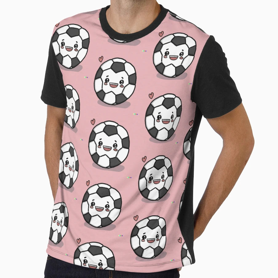 Smiling Soccer Ball Kawaii T-Shirt - Casual Everyday Wear Unisex - T-Shirt, Sweatshirt, Hoodie