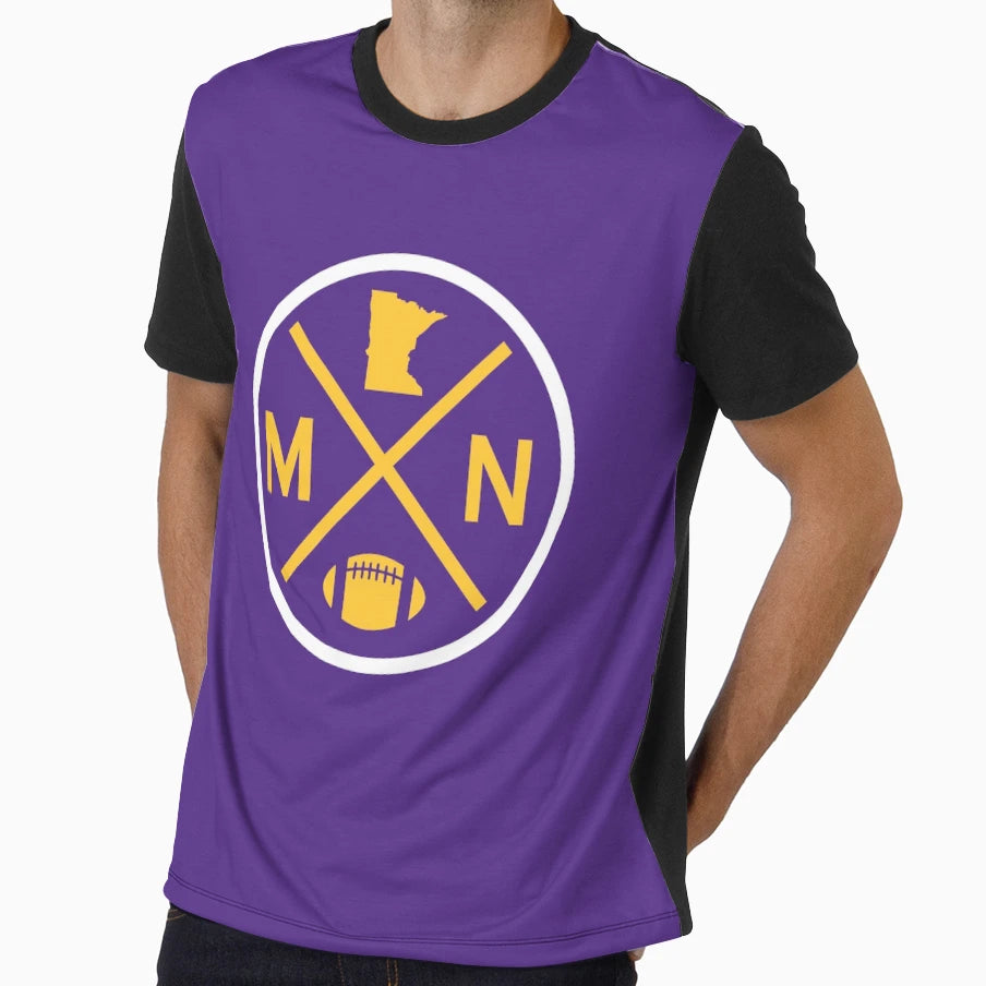 Minnesota Football Emblem Mn T-Shirt - Trendy Graphic for Adults - T-Shirt, Sweatshirt, Hoodie