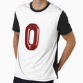 Zero Number 0 Metallic Bright Red T-Shirt - Streetwear Style for Adults - T-Shirt, Sweatshirt, Hoodie