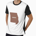 Missouri State Outline Football Stitch T-Shirt - Graphic Print Unisex - T-Shirt, Sweatshirt, Hoodie