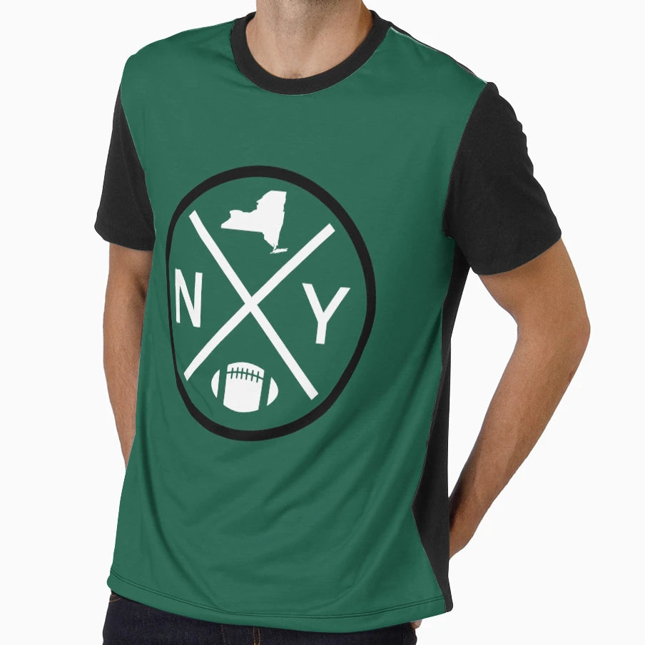 Ny Football Emblem New York T-Shirt - Trendy Graphic for Adults - T-Shirt, Sweatshirt, Hoodie