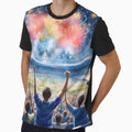 Vibrant Fireworks Display Over Packed T-Shirt - Graphic Print for Adults - T-Shirt, Sweatshirt, Hoodie