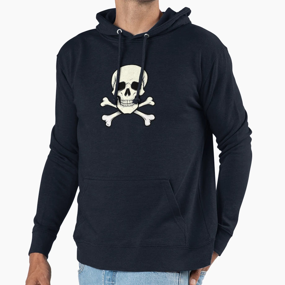 Skull And Crossbones Halloween Gothic Hoodie - Custom Art Print for Adults - T-Shirt, Sweatshirt, Hoodie
