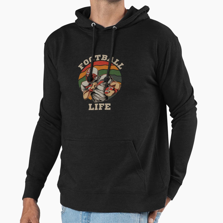 Football Life Hoodie - Streetwear Style Men Women - T-Shirt, Sweatshirt, Hoodie