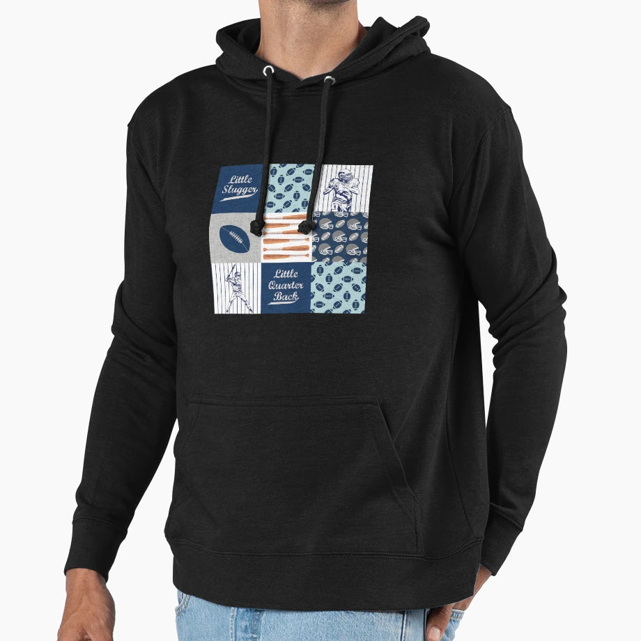 Football Blue Navy Pattern Hoodie - Trendy Graphic Unisex - T-Shirt, Sweatshirt, Hoodie