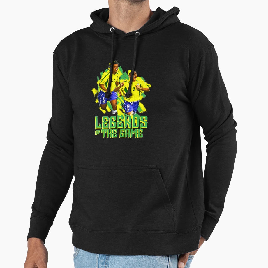 Ronaldinho And Ronaldo Brazil Football Hoodie - Graphic Print for Adults - T-Shirt, Sweatshirt, Hoodie