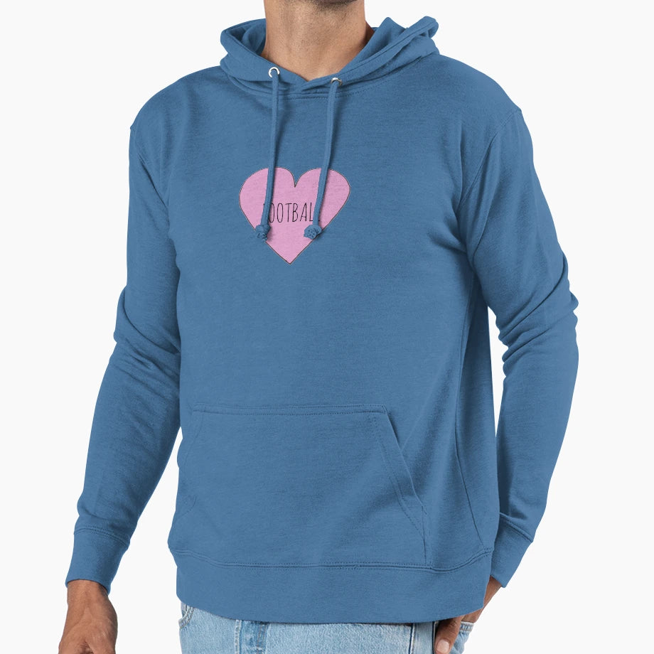 Football Love Hoodie - Graphic Print Unisex - T-Shirt, Sweatshirt, Hoodie