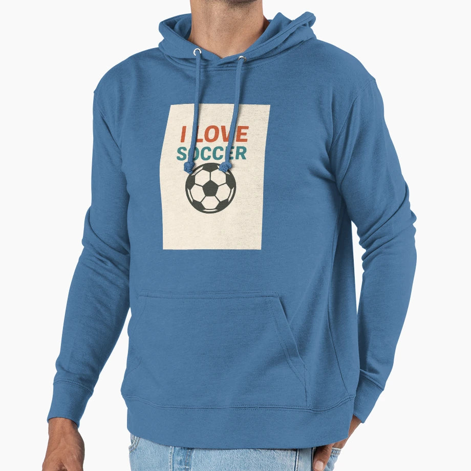 I Love Soccer Hoodie - Trendy Graphic Men Women - T-Shirt, Sweatshirt, Hoodie