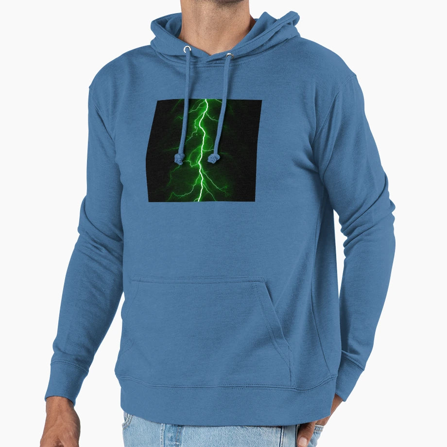 Green Thunder Hoodie - Trendy Graphic for Adults - T-Shirt, Sweatshirt, Hoodie
