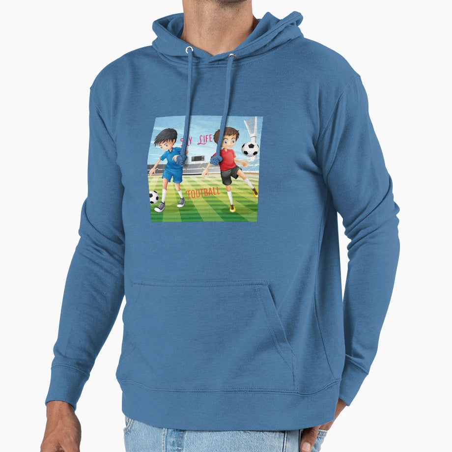 Football Creative Hoodie - Graphic Print Unisex - T-Shirt, Sweatshirt, Hoodie