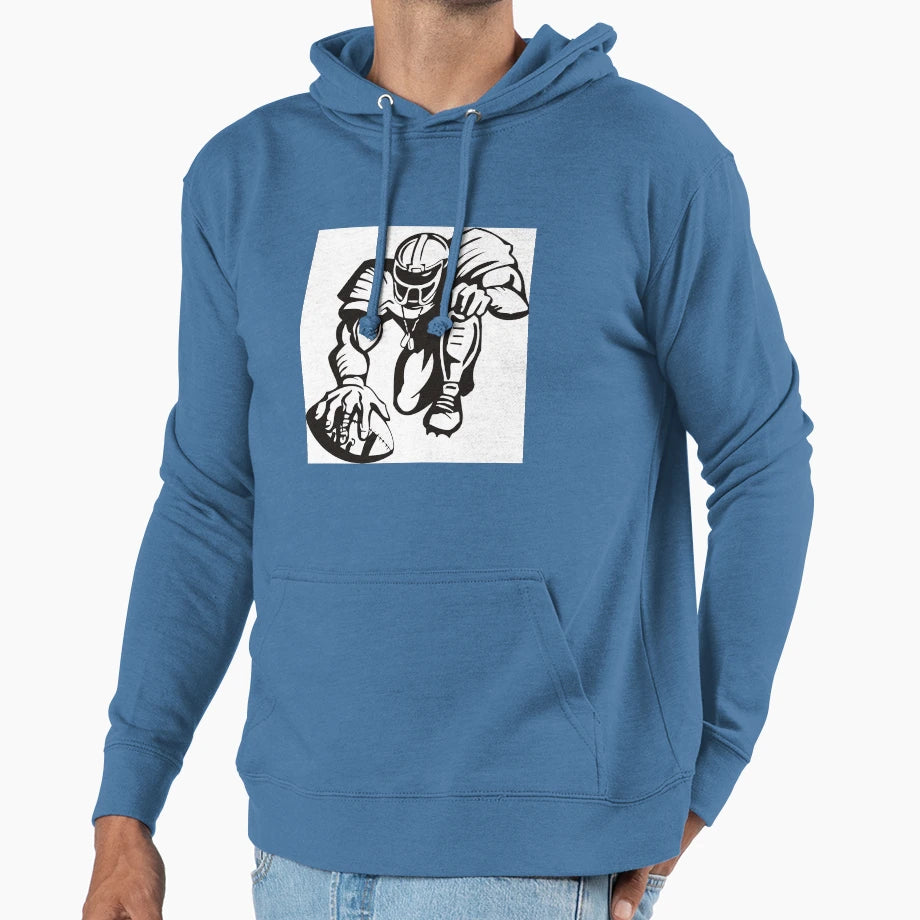 Strong American Football Player Hoodie - Minimalist Print Unisex - T-Shirt, Sweatshirt, Hoodie