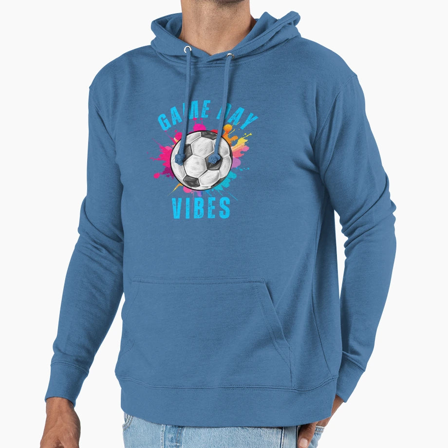 Colorful Paint Splatter Soccer Hoodie - Casual Everyday Wear Men Women - T-Shirt, Sweatshirt, Hoodie