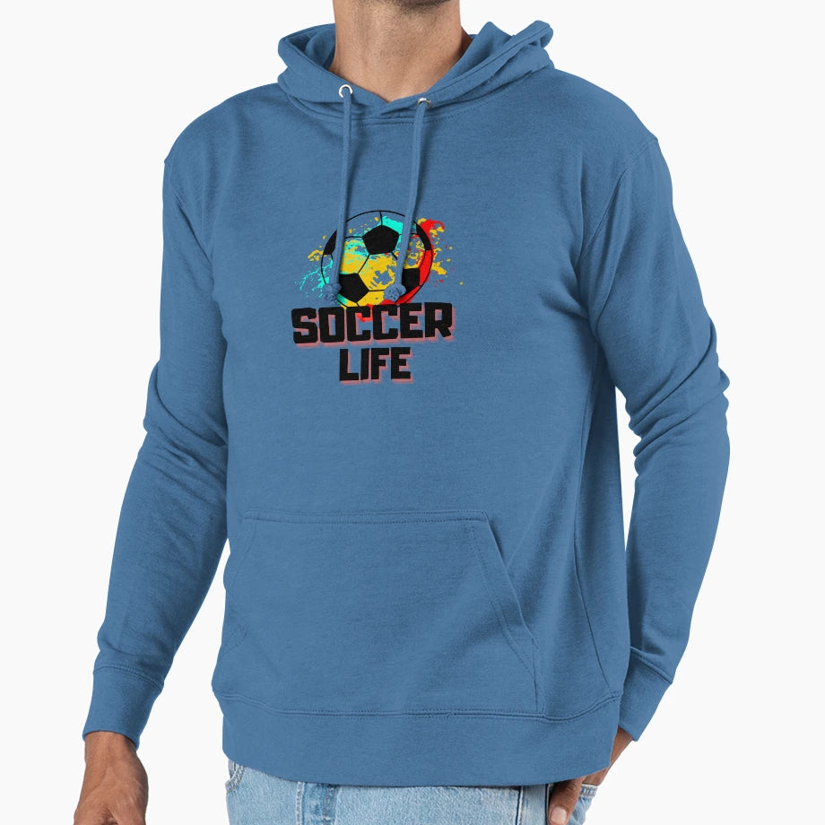 Soccer Life Hoodie - Graphic Print Unisex - T-Shirt, Sweatshirt, Hoodie