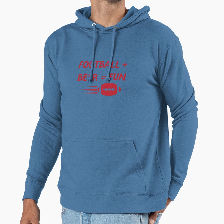 Beer Plus Football Hoodie - Casual Everyday Wear Men Women - T-Shirt, Sweatshirt, Hoodie