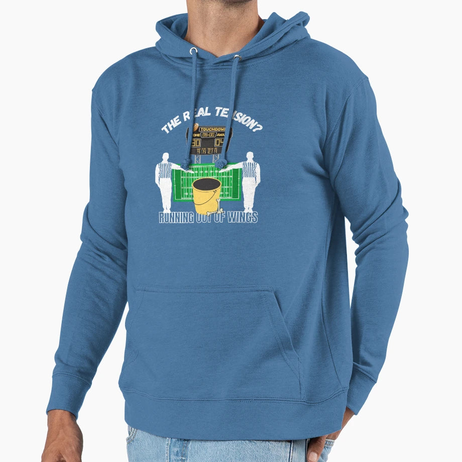 Funny Football Lover Real Tension Hoodie - Fun Novelty Design Men Women - T-Shirt, Sweatshirt, Hoodie