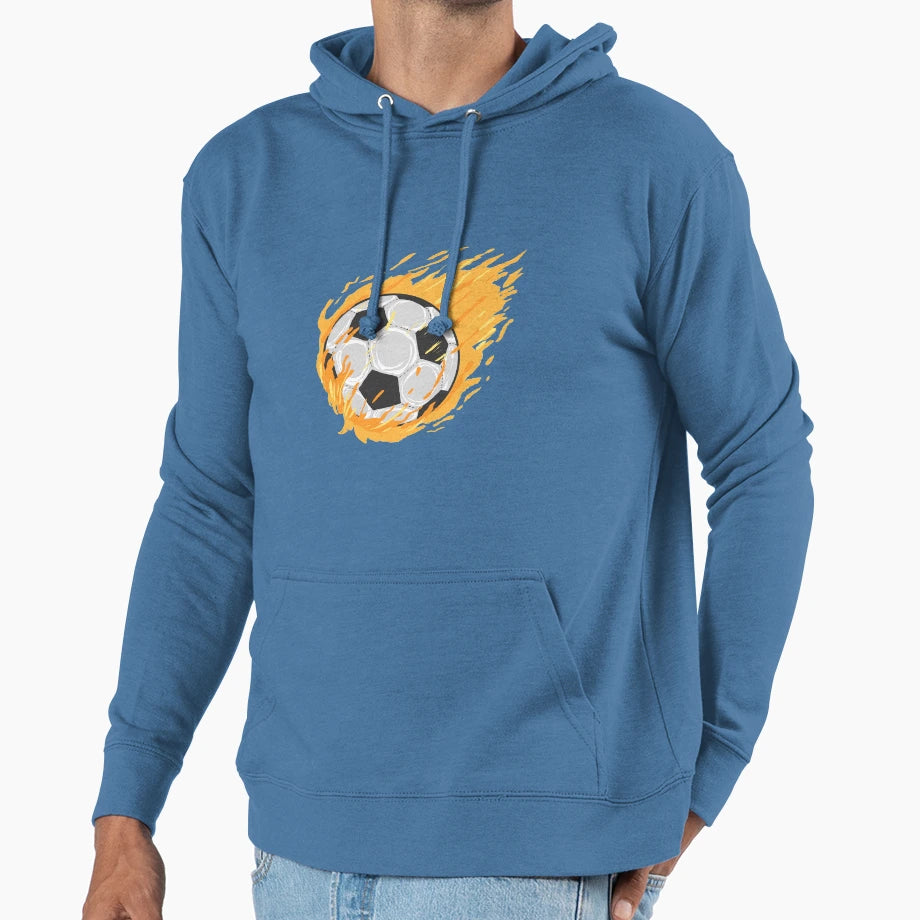 Fiery Football Hoodie - Streetwear Style Unisex - T-Shirt, Sweatshirt, Hoodie