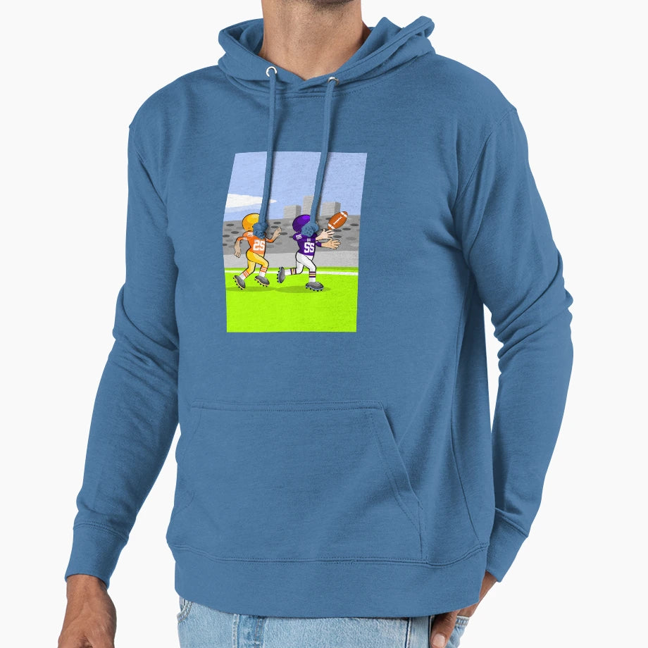 American Football Players Running Hoodie - Novelty Apparel Men Women - T-Shirt, Sweatshirt, Hoodie