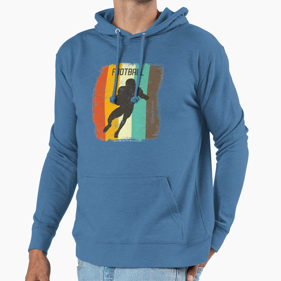 Football 70S Gridiron Gift Hoodie - Minimalist Print Unisex - T-Shirt, Sweatshirt, Hoodie