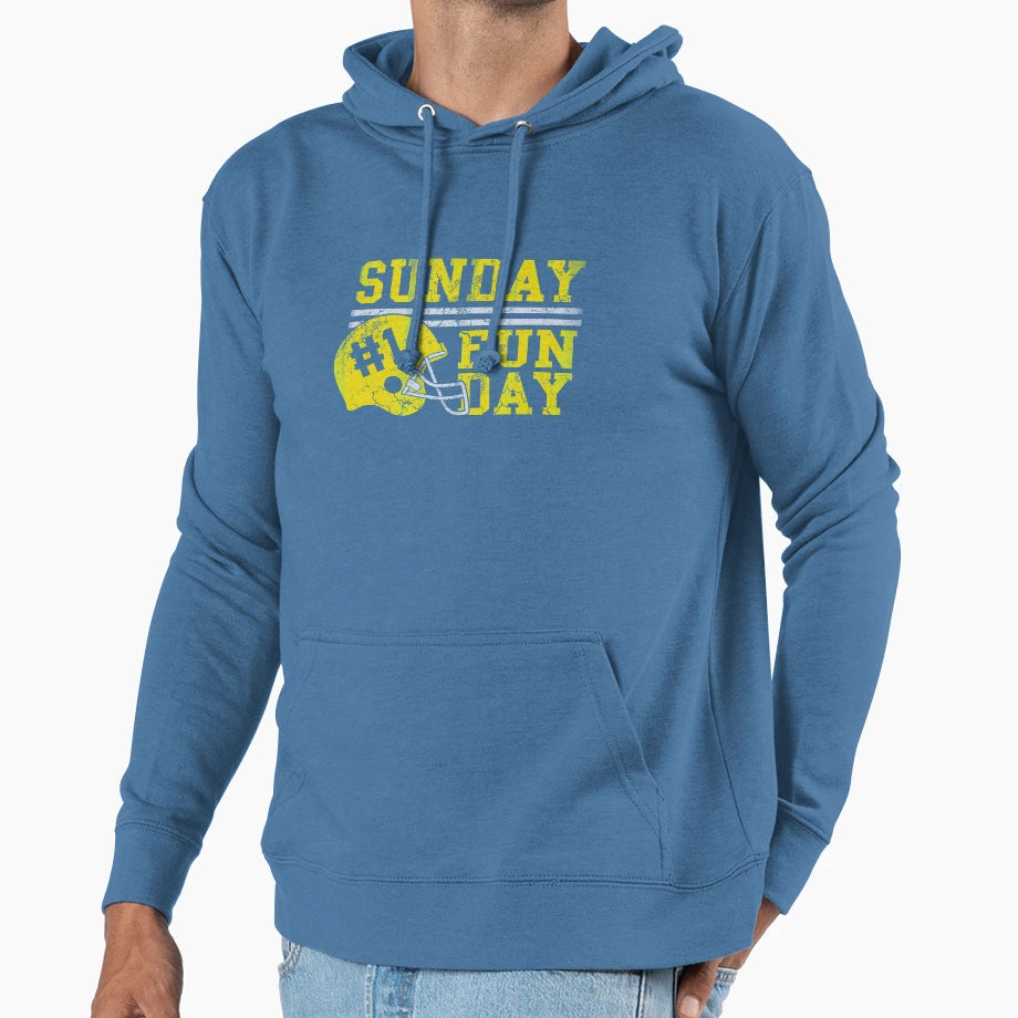 Sunday Funday Football Helmet Hoodie - Novelty Apparel Unisex - T-Shirt, Sweatshirt, Hoodie