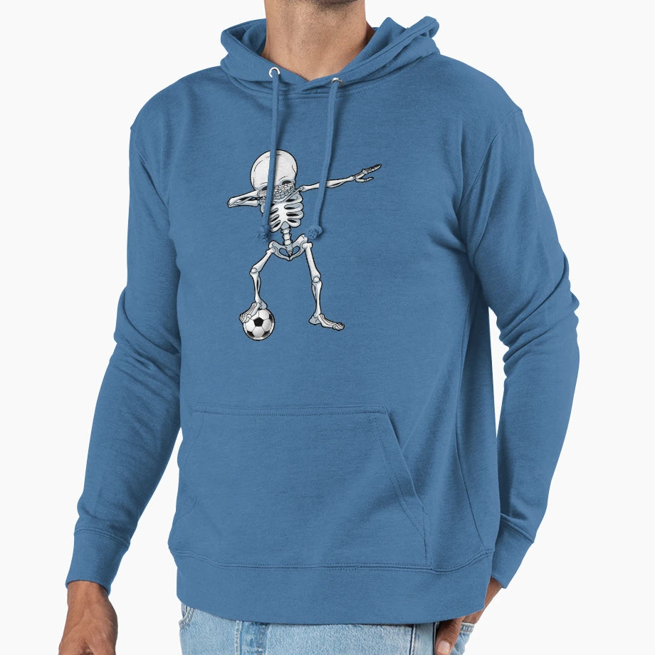 Dabbing Skeleton Soccer Halloween T-Shirt - Streetwear Style Unisex - T-Shirt, Sweatshirt, Hoodie