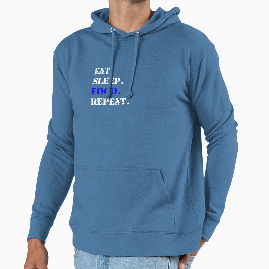 Eat Sleep Food Repeat T-Shirt - Casual Everyday Wear Unisex - T-Shirt, Sweatshirt, Hoodie
