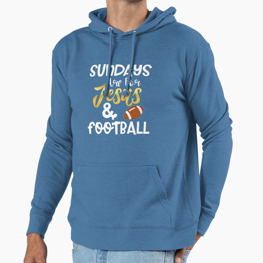 Sundays Are Jesus And Football Funny T-Shirt - Minimalist Print for Adults - T-Shirt, Sweatshirt, Hoodie