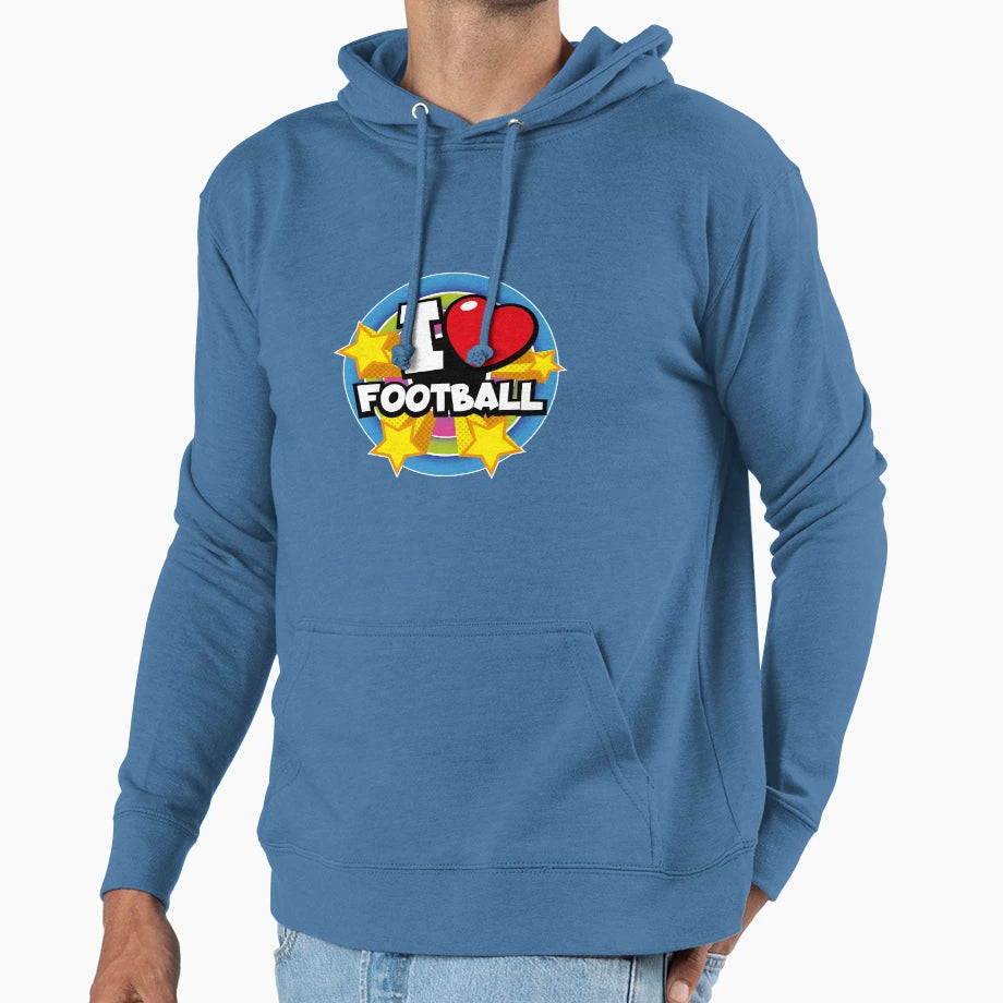 I Love Football Pop Hoodie - Novelty Apparel Men Women - T-Shirt, Sweatshirt, Hoodie