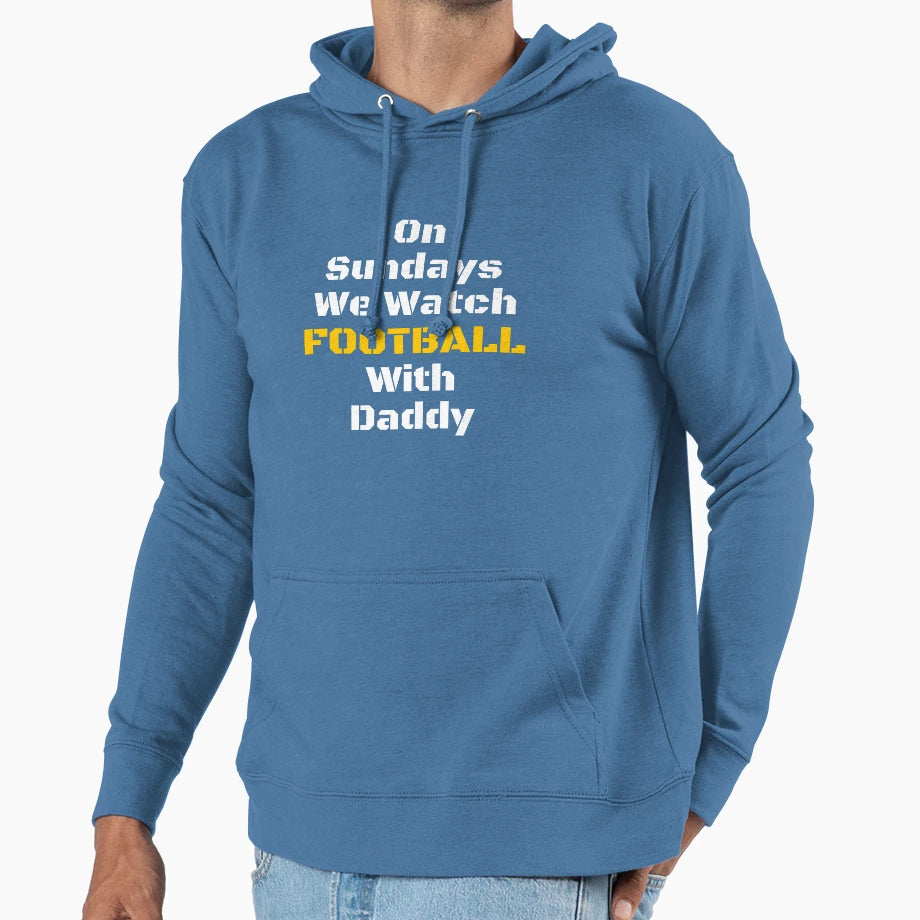 Sundays We Watch Football Daddy T-Shirt - Aesthetic Graphic for Adults - T-Shirt, Sweatshirt, Hoodie