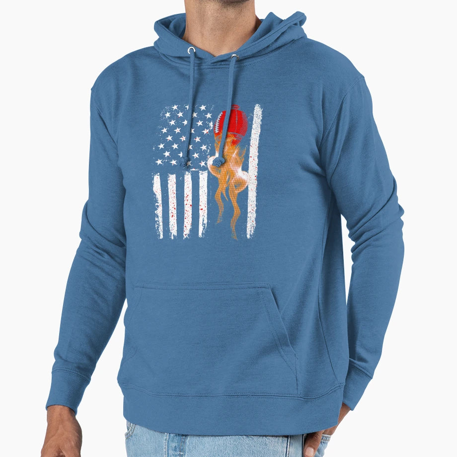 Flag Football Hoodie - Graphic Print Unisex - T-Shirt, Sweatshirt, Hoodie
