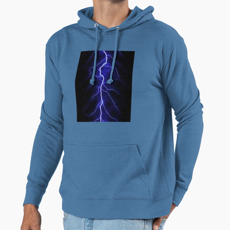 Blue Lightning Hoodie - Fun Novelty Design Unisex - T-Shirt, Sweatshirt, Hoodie