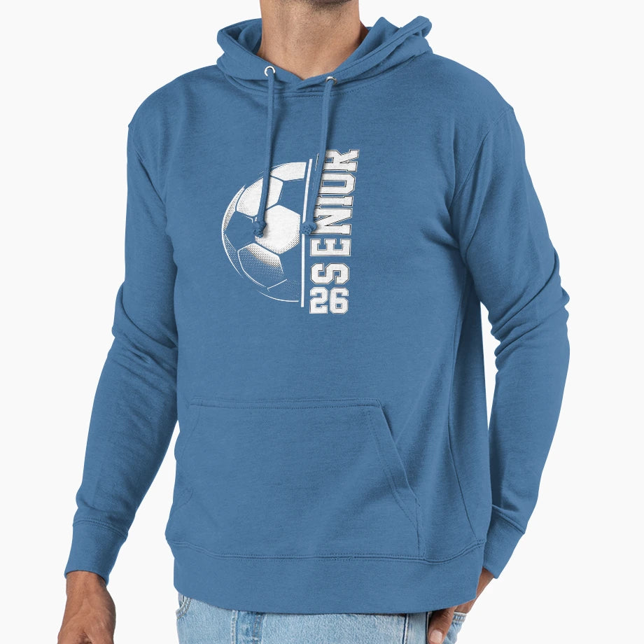 Soccer Senior 26 Class 2026 Grad Hoodie - Minimalist Print Men Women - T-Shirt, Sweatshirt, Hoodie