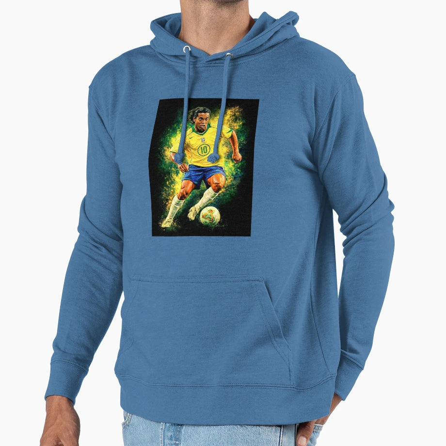 Ronaldinho R10 Football Legend Hoodie - Graphic Print Unisex - T-Shirt, Sweatshirt, Hoodie