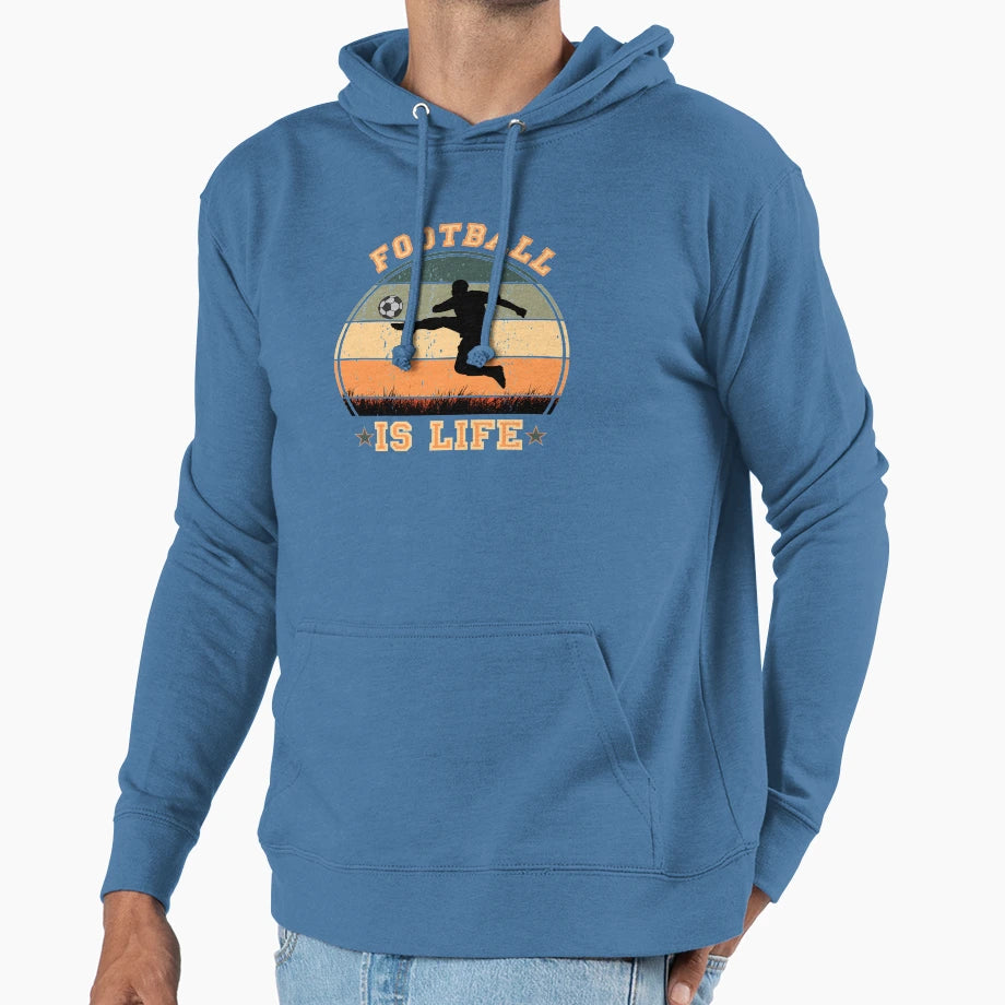 Football Is Life Hoodie - Aesthetic Graphic Men Women - T-Shirt, Sweatshirt, Hoodie