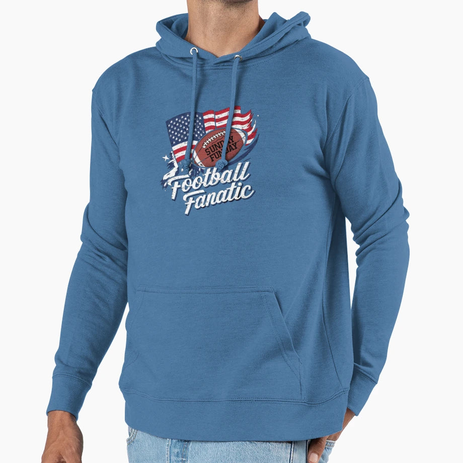 Football Fanatic Sunday Funday Hoodie - Casual Everyday Wear Men Women - T-Shirt, Sweatshirt, Hoodie