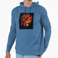 Soccer Player Ball Flames Running Hoodie - Novelty Apparel for Adults - T-Shirt, Sweatshirt, Hoodie