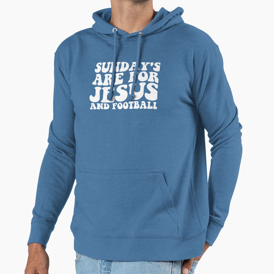 Sundays Are Jesus And Football Hoodie - Trendy Graphic Unisex - T-Shirt, Sweatshirt, Hoodie