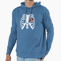 Skeleton Rib Cage American Football X Hoodie - Unique Graphic Men Women - T-Shirt, Sweatshirt, Hoodie