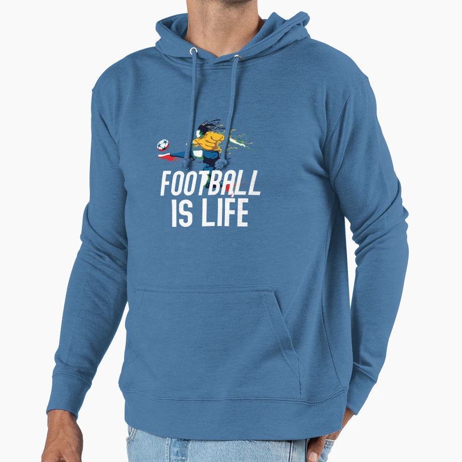 Football Is Life Hoodie - Fun Novelty Design for Adults - T-Shirt, Sweatshirt, Hoodie