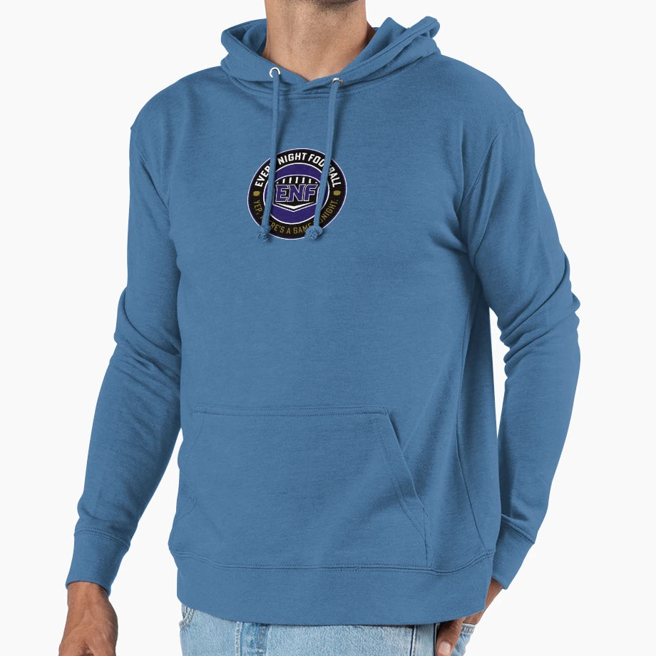 Every Night Football Circular Slogan Black Hoodie - Trendy Graphic Unisex - T-Shirt, Sweatshirt, Hoodie